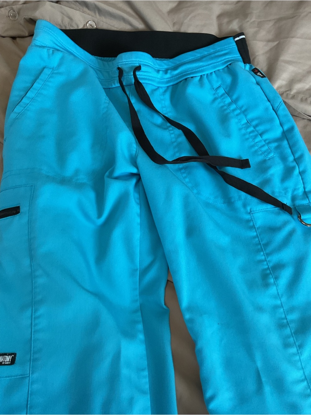 Grey's Anatomy pro wear Barco Teal Spandex Stretch Scrub bottoms size xs petite - Picture 4 of 12